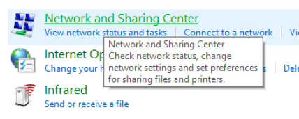 Network and Sharing Center